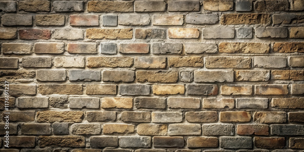 A Rugged Brick Wall with Intricate Patterns of Mortar and Subtle Variations in Color and Texture A Rugged Brick Wall with Intricate Patterns of Mortar and Subtle Variations in Color and Texture