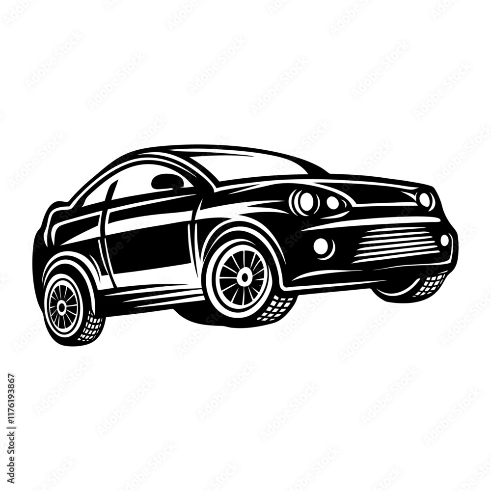 Fototapeta premium Vehicle Car silhouette design vector illustration black and white