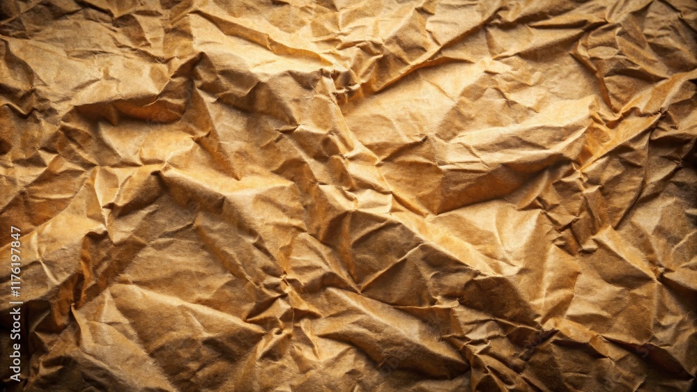 Abstract Texture of Crumpled Brown Paper, An Organic Pattern of Creases and Folds, Natural Material, Light and Shadow Interactions Abstract Texture of Crumpled Brown Paper, An Organic Pattern of Creases and Folds, Natural Material, Light and Shadow Interactions