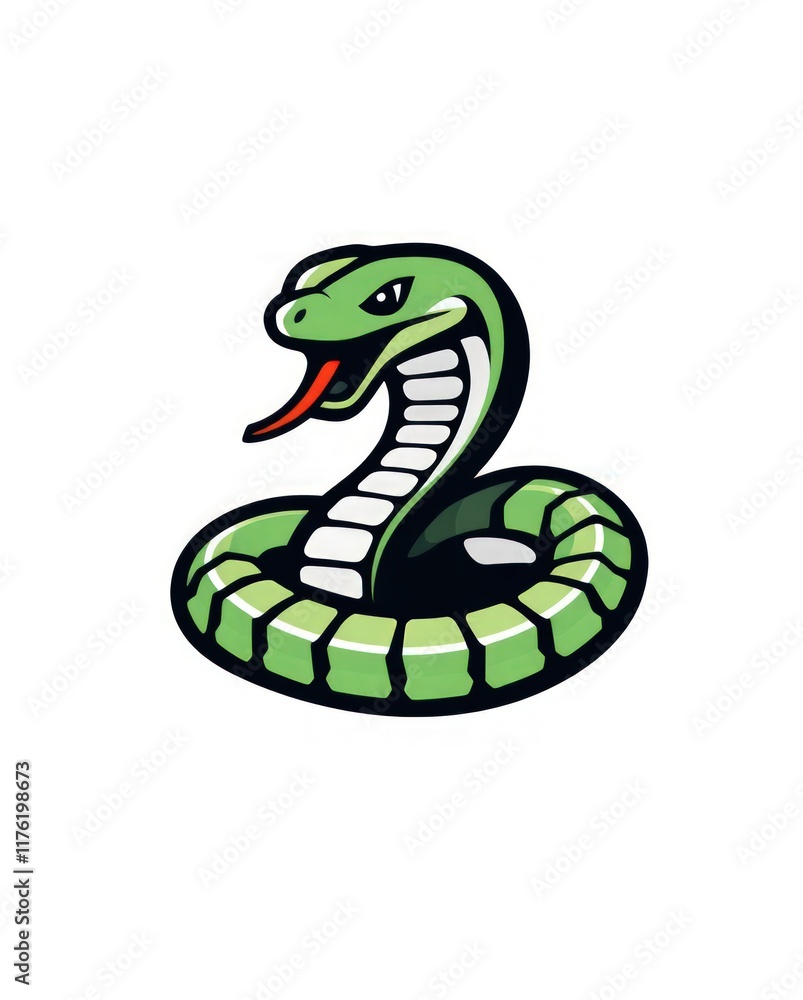 Naklejka premium illustration of a cartoon snake