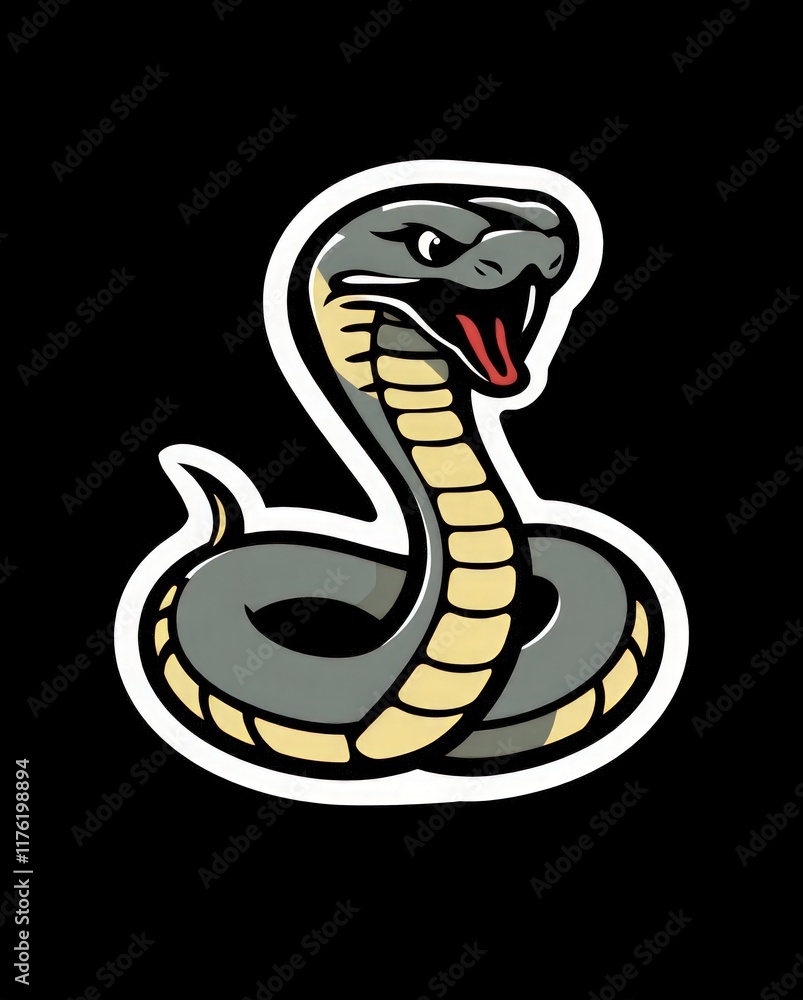 Fototapeta premium illustration of a cartoon snake