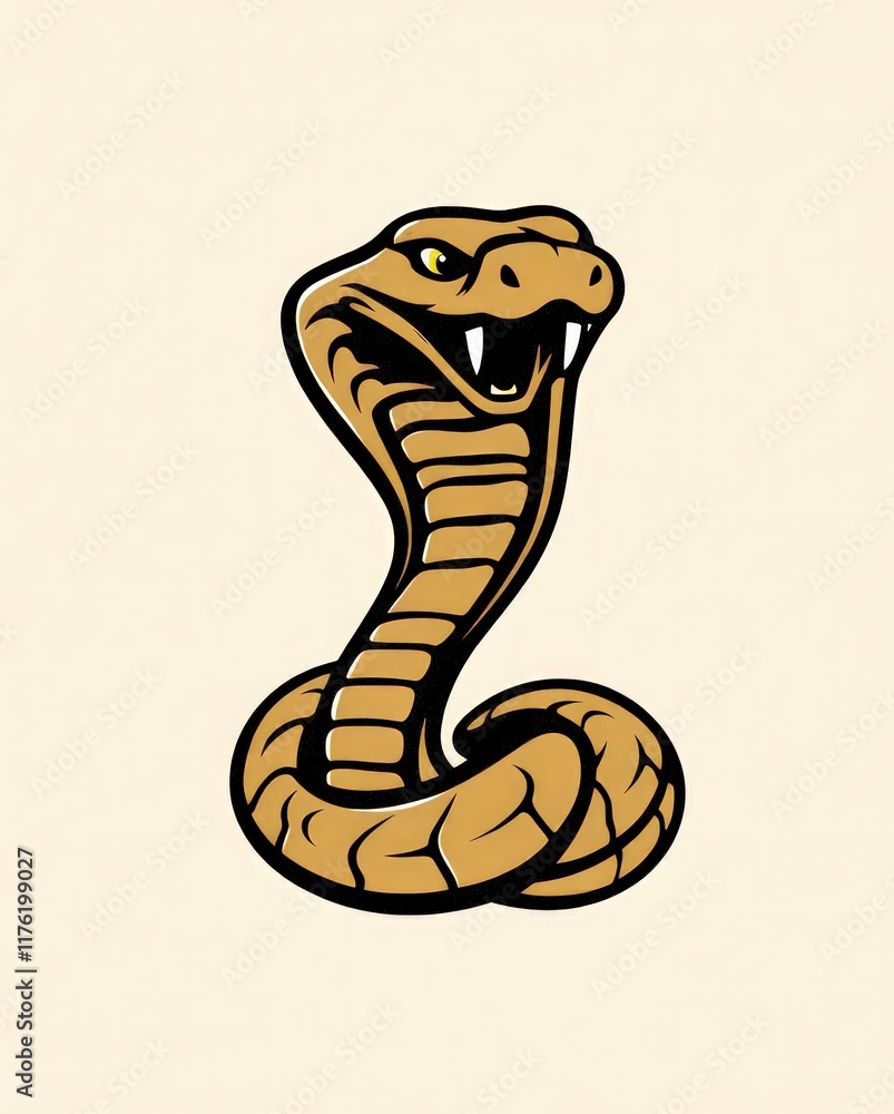 Fototapeta premium illustration of a cartoon snake