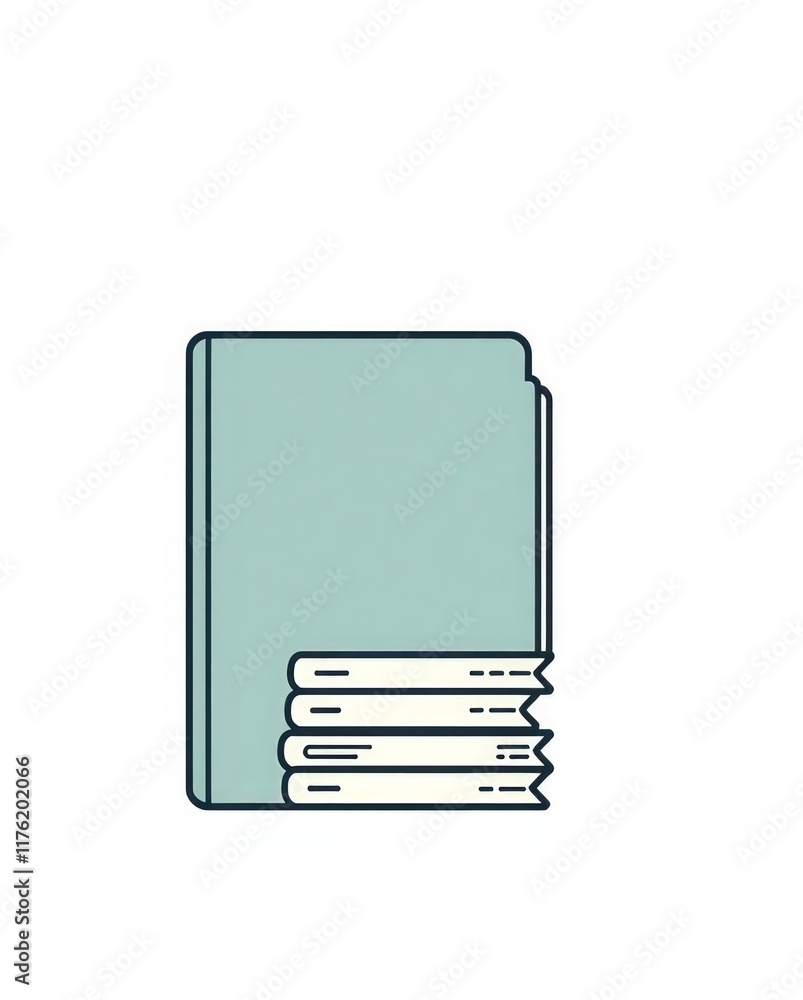 Stationery Tools Icon Set. Icon set of a binder, file folder, and document stack in muted tones Stationery Tools Icon Set. Icon set of a binder, file folder, and document stack in muted tones