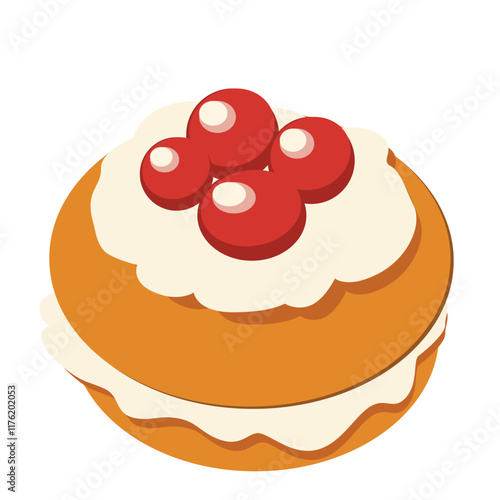 Cream Puff decorated with berries