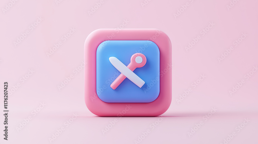 minimal pastel icon featuring knife and spoon on soft background minimal pastel icon featuring knife and spoon on soft background