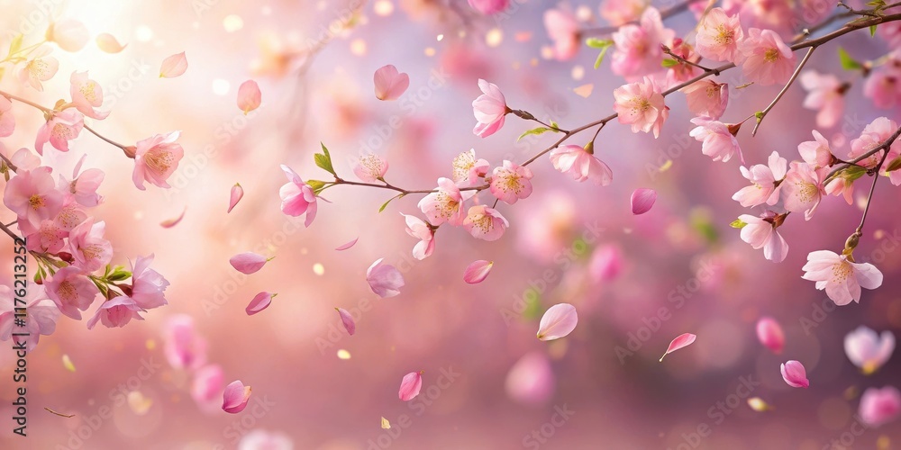Pink sakura petals falling gently in the soft evening light of a spring breeze, creating a romantic atmosphere with delicate beauty and ethereal elegance , romance, cherry blossom Pink sakura petals falling gently in the soft evening light of a spring breeze, creating a romantic atmosphere with delicate beauty and ethereal elegance , romance, cherry blossom
