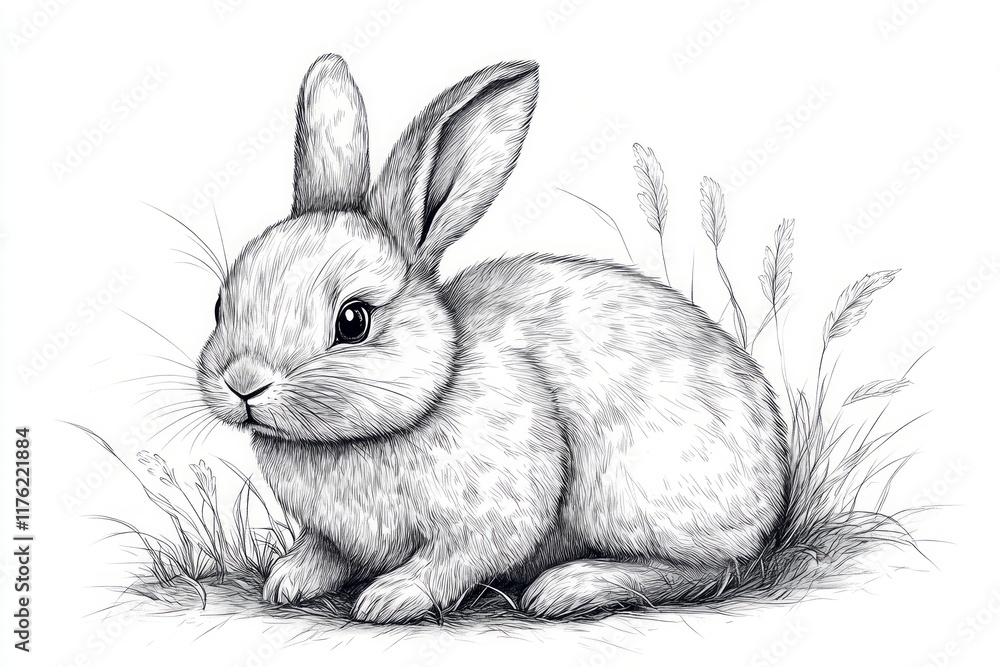 One-Line Art Rabbit Design One-Line Art Rabbit Design