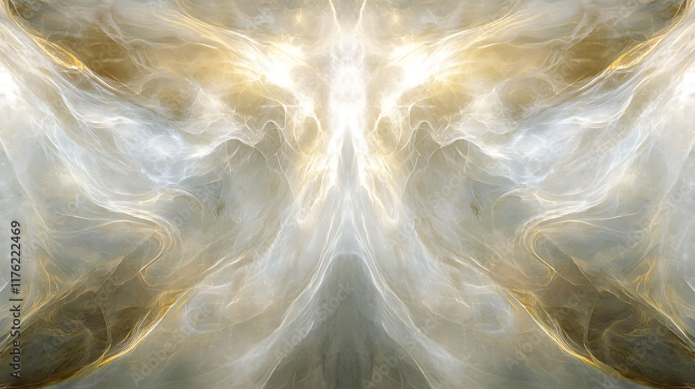 Obraz premium Abstract Gold and White Celestial Wings