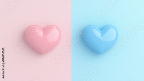 Neurotechnology hearts digital art modern aesthetic soft colors close-up perspective emotional design photo