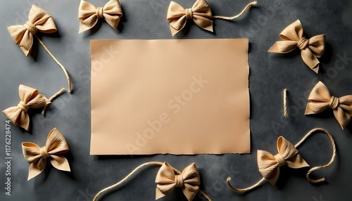 Neutral background with frame made of bows