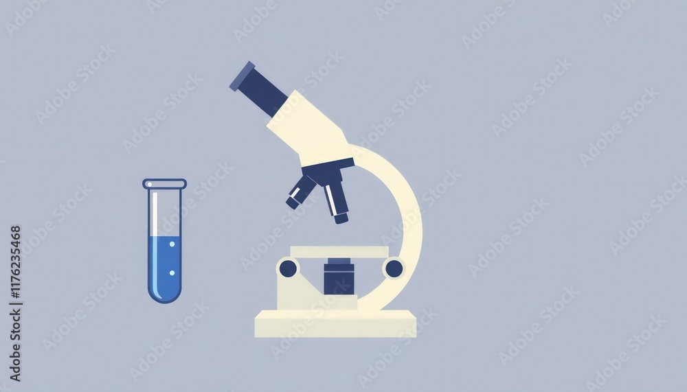 Medical Tools Icon Set. Stylized icons of a microscope, test tube, and lab flask. Medical Tools Icon Set. Stylized icons of a microscope, test tube, and lab flask.