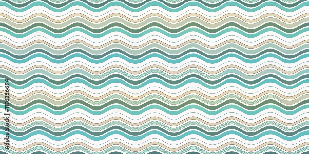 Coastal wave seamless pattern with stylized ripples on a soft white background Coastal wave seamless pattern with stylized ripples on a soft white background
