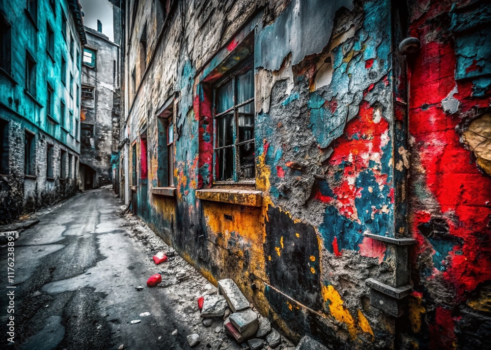 Fototapeta premium Grungy Urban Exploration Texture: Black and White Scratched Background