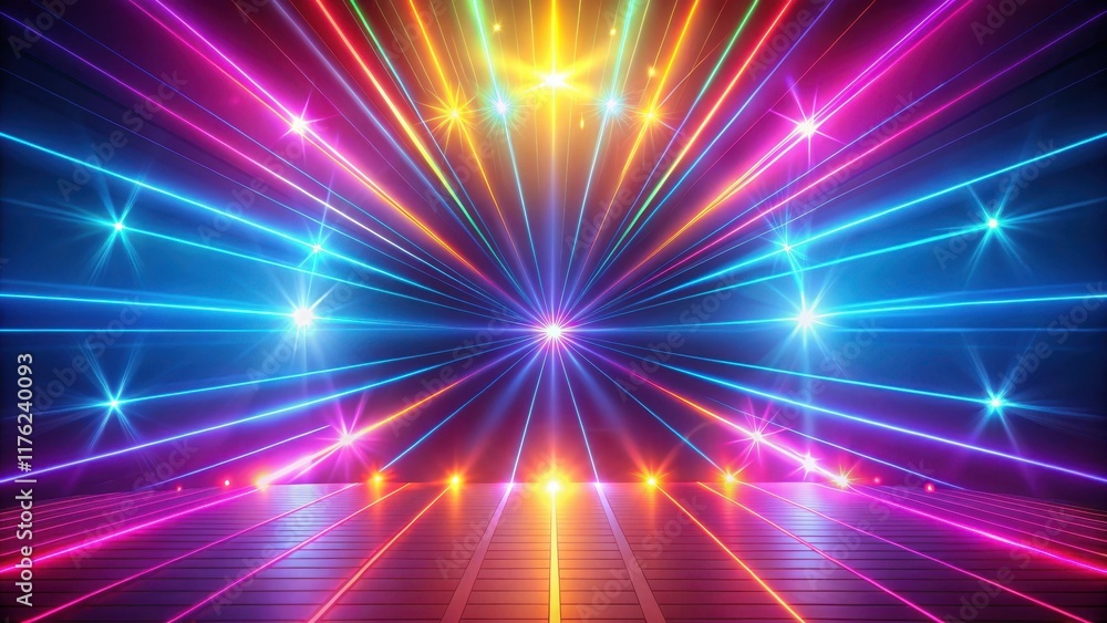 Obraz premium glowing neon light rays background with vibrant colors, background, radiant, background