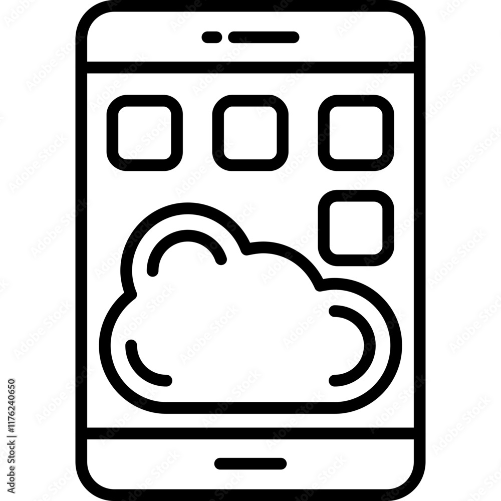 Cloud Mobile App Icon