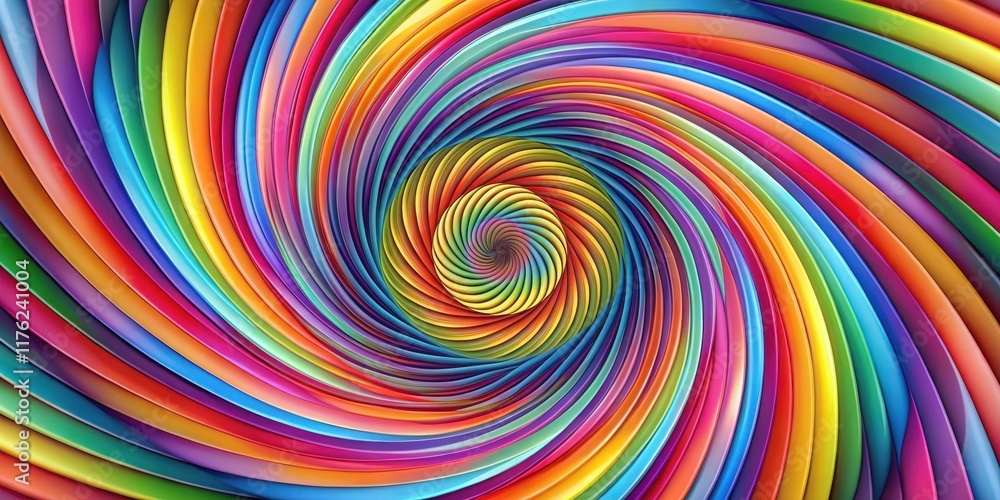 Colorful geometric swirls in a mesmerizing circular motion creating a visually appealing seamless pattern , repeating design, abstract designs