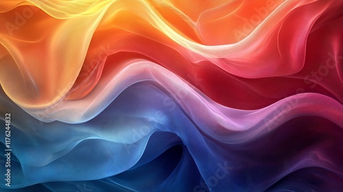 Wallpaper Mural Abstract colorful flowing fabric waves. (2) Torontodigital.ca