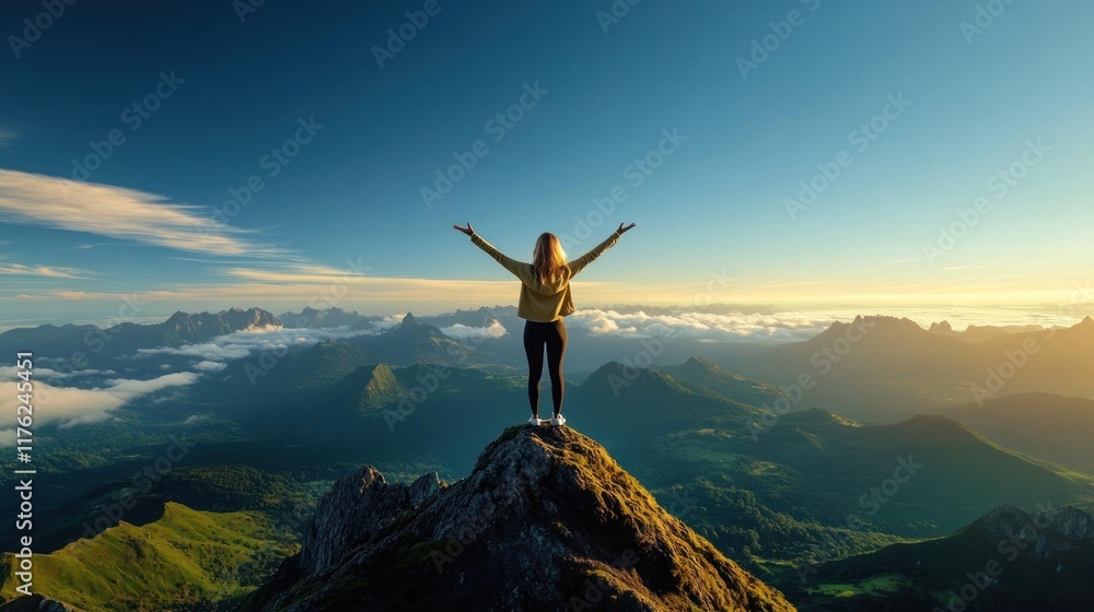 Mountain Top Success: Celebrating New Year's Resolutions and Achievements with Stunning Scenic Views Mountain Top Success: Celebrating New Year's Resolutions and Achievements with Stunning Scenic Views