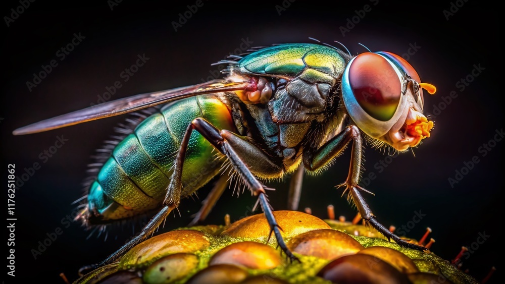 Low Light Macro: Fly Giving Birth - Insect Reproduction Close-Up Low Light Macro: Fly Giving Birth - Insect Reproduction Close-Up