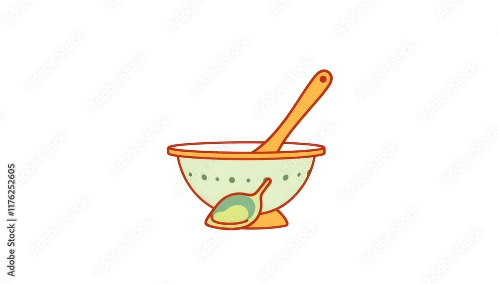 Kitchen Tools Icon Set. Bright and colorful icons of a colander, serving spoon, and pasta fork. Kitchen Tools Icon Set. Bright and colorful icons of a colander, serving spoon, and pasta fork.