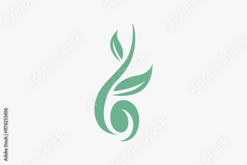 Green sprout bean with leaf logo