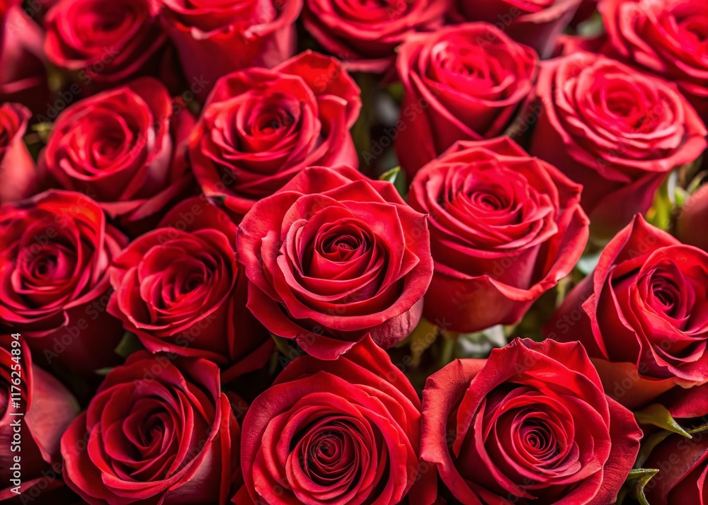 Lush Red Roses Bouquet, Deep Focus Stock Photo Lush Red Roses Bouquet, Deep Focus Stock Photo