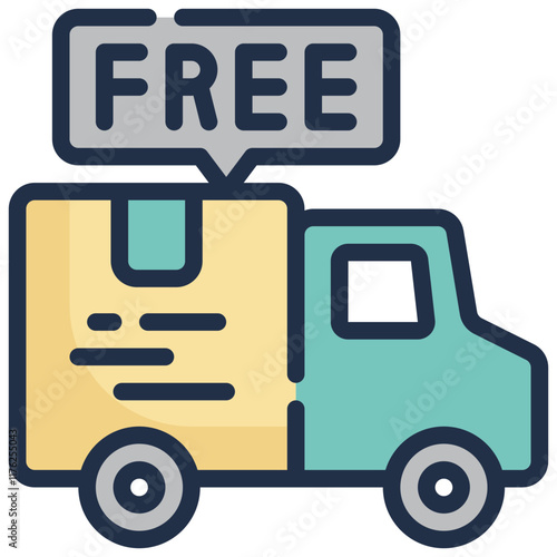 free delivery truck online shopping filled outline icon