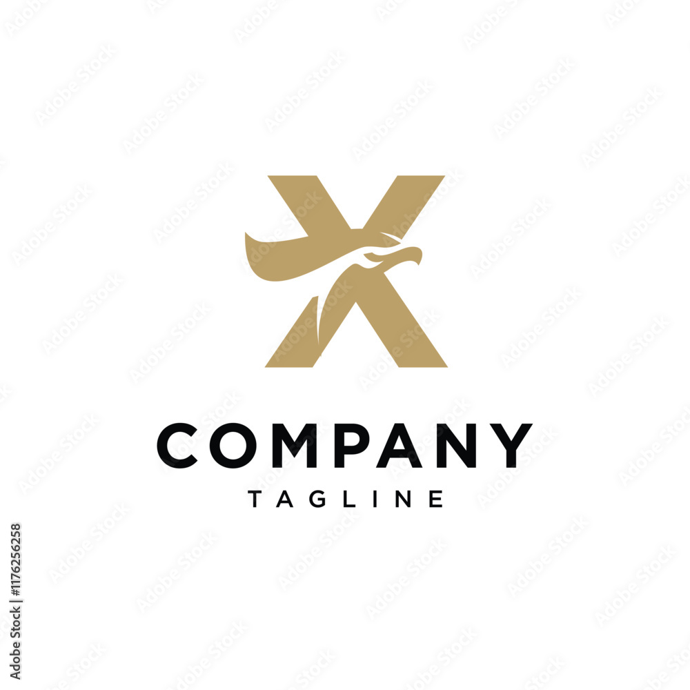 Obraz premium Letter X Eagle Elegant Logo Icon Vector