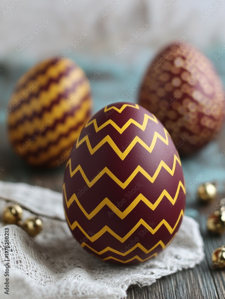 Obraz premium Easter Eggs Featuring a Matte Burgundy Finish