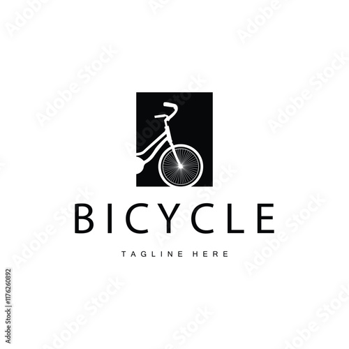 simple silhouette design logo vehicle bicycle transportation sport bike illustration templet symbol photo