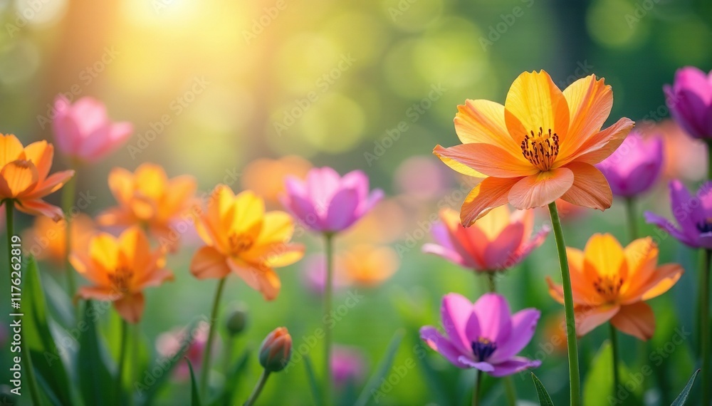 Naklejka premium Colorful Prince s Feather flowers swaying in the breeze, breezy, flowers, spring