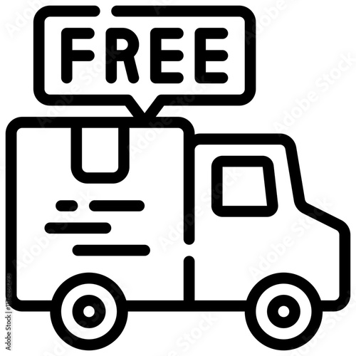 free delivery truck online shopping simple line icon