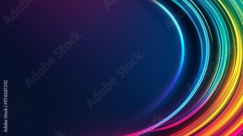 Abstract Colorful Swirling Light Lines Design photo