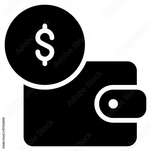 wallet payment money online store solid glyph icon