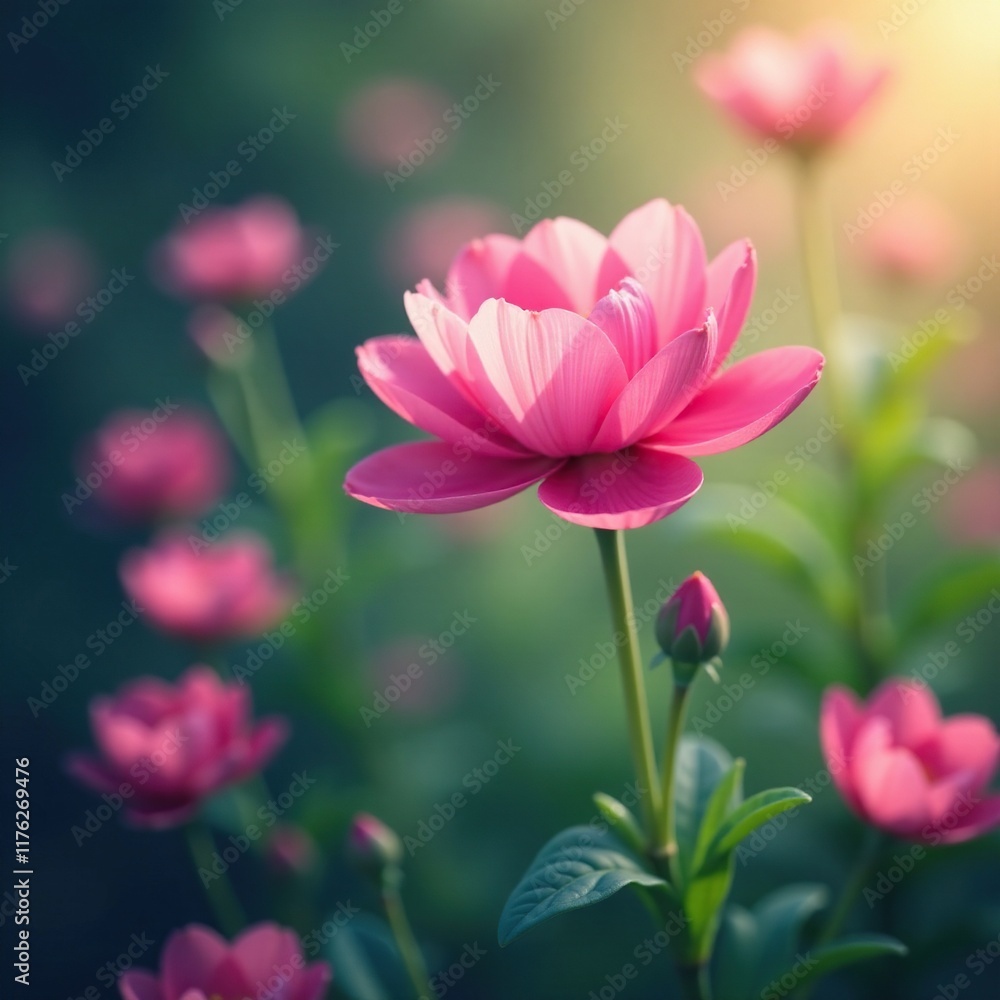 Soft focus pink flower blooming in a dreamy atmosphere, flowers, delicate Soft focus pink flower blooming in a dreamy atmosphere, flowers, delicate
