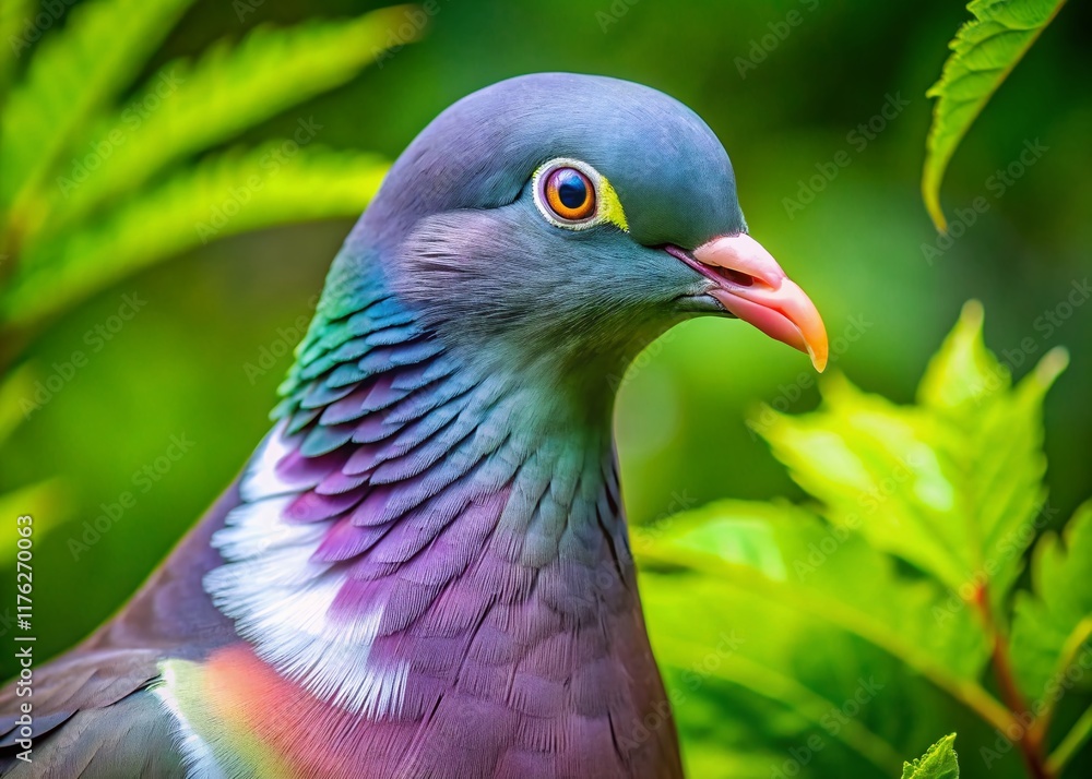 Fototapeta premium Majestic Wood Pigeon, Columba Palumbus Portrait - Wildlife Photography