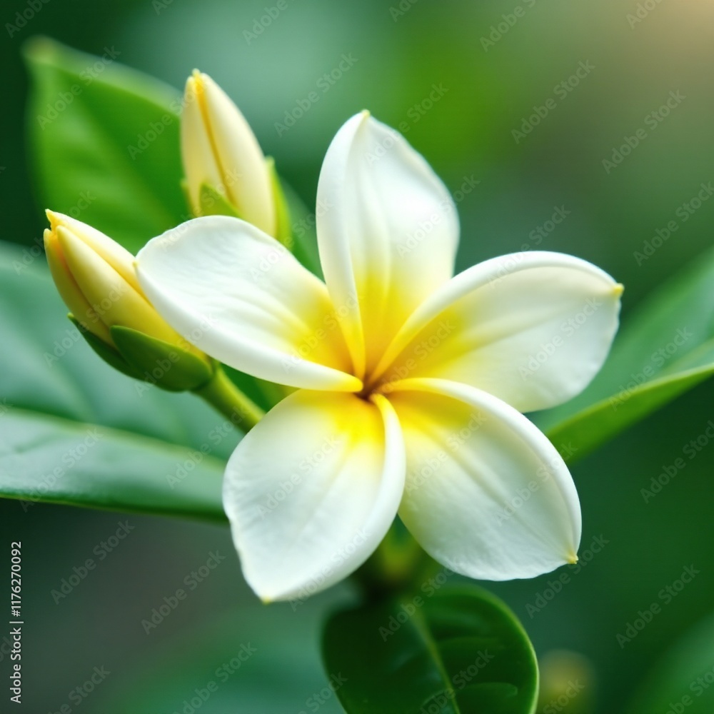 Delicate petals of a yellow jasmine flower unfolding, jasmine, bloom Delicate petals of a yellow jasmine flower unfolding, jasmine, bloom