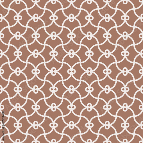 Seamless mocha brown vintage tangled pattern vector