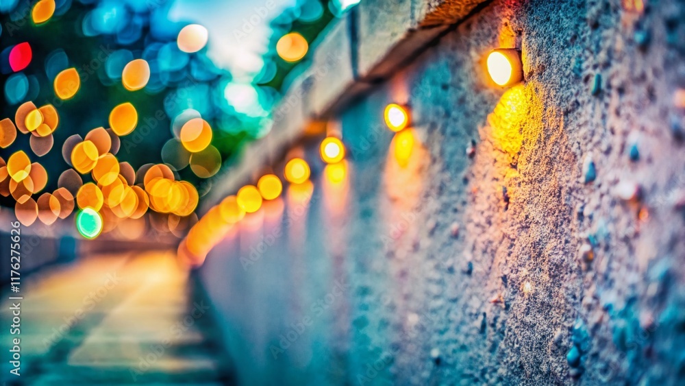 Obraz premium Minimalist Concrete Stone Wall Background with Bokeh Effect - Abstract Texture Stock Photo