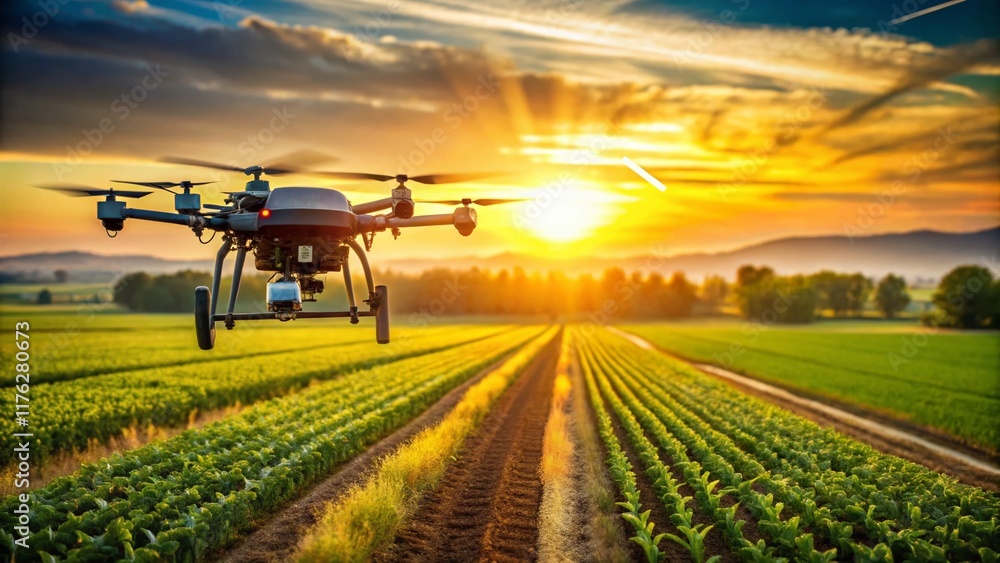 Modern Agriculture: Precision Farming with Bokeh Effect Modern Agriculture: Precision Farming with Bokeh Effect