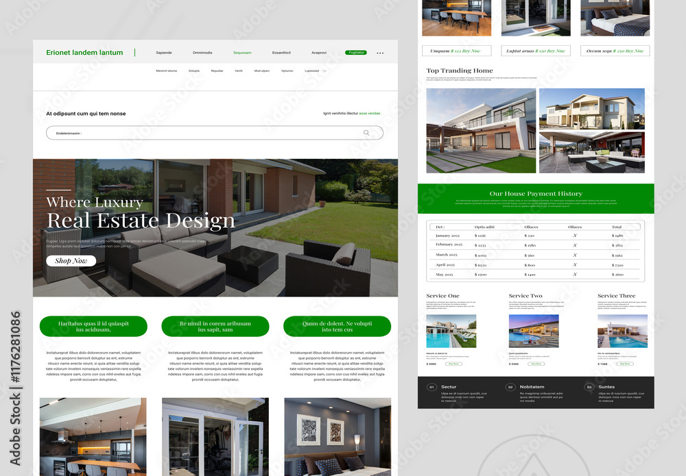 Real Estate Design Landing Page Template Stock Template | Adobe Stock