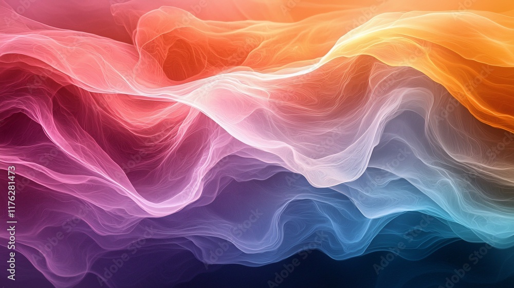 Fototapeta premium Abstract colorful wavy background. (1)