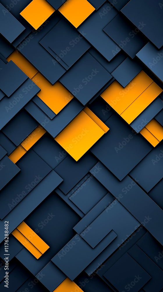 A blue and yellow patterned background with squares of different sizes A blue and yellow patterned background with squares of different sizes