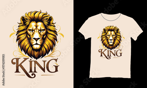King the Lion's Reign T-Shirt design template