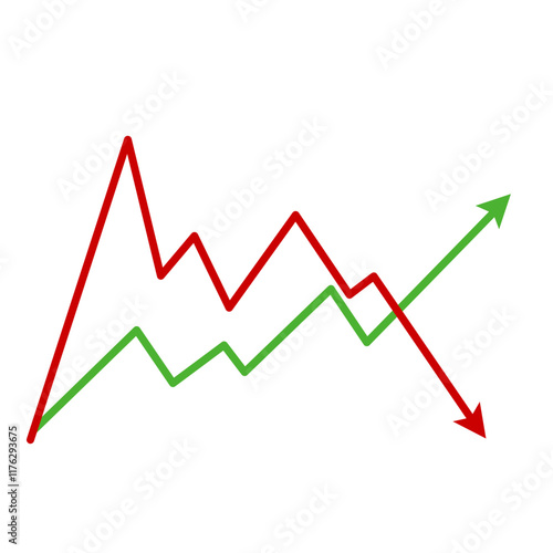 Market volatility icon  lines trend graph chart data analysis