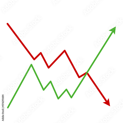 Market volatility icon  lines trend graph chart data analysis