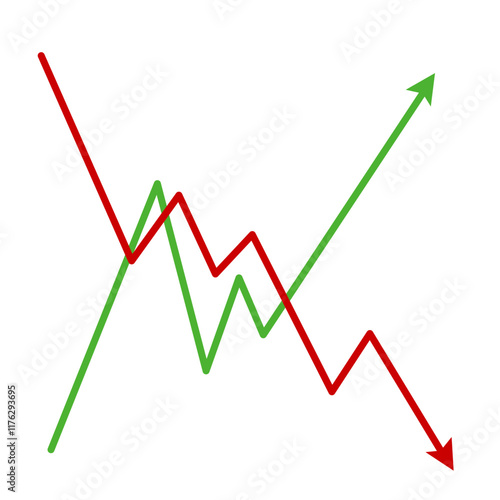Market volatility icon  lines trend graph chart data analysis