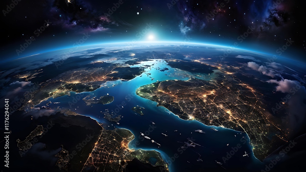 Fototapeta premium Hackers in Action: Cybersecurity Threats, Digital Espionage, and Futuristic Technology