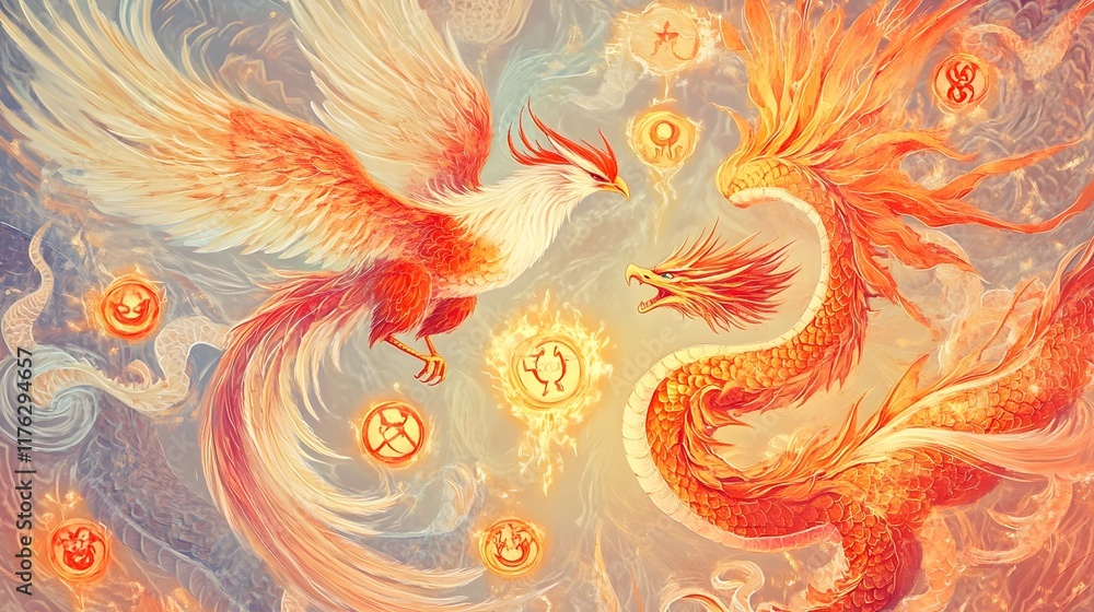 phoenix dragon fantasy art - magical fire - fantasy art phoenix dragon fantasy art - magical fire - fantasy art