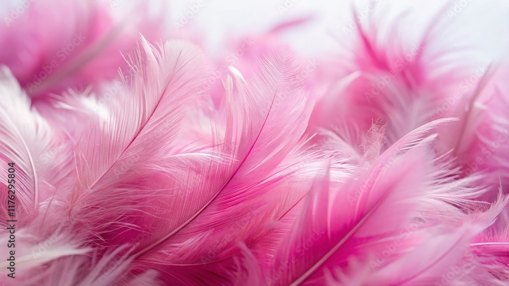 Pink Feathers, Soft Fluffy Down, Isolated White Background, Elegant Bird Feathers, Studio Shot Pink Feathers, Soft Fluffy Down, Isolated White Background, Elegant Bird Feathers, Studio Shot